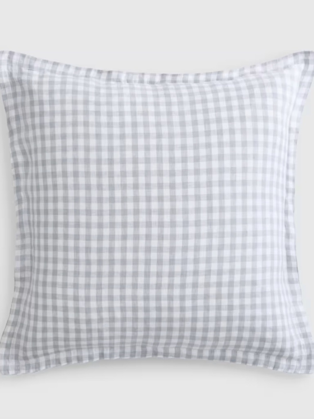 Quince Gray and White Gingham Throw Pillow